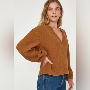 LACAUSA Palmer Blouse Gauzy Cotton Cottagecore Size Large